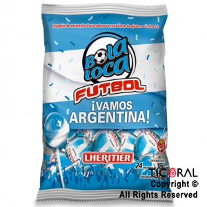 GOLO CHUPETIN BOLALOCA FUTBOL VAMOS ARGENTINA  X 24 UNIDADES (18GR C/U)  X 1